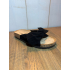 Black bow slippers
